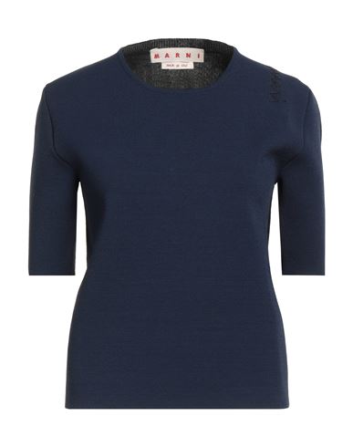 Marni Woman Sweater Midnight Blue Size 8 Viscose, Elastane, Virgin Wool, Cashmere In Blue