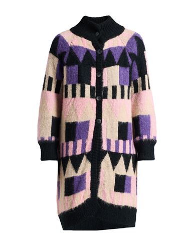 Croche Crochè Woman Cardigan Black Size M Acrylic, Mohair Wool, Polyamide In Black
