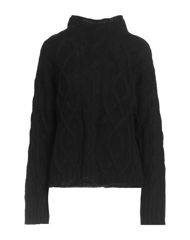 Alpha Studio Woman Turtleneck Black Size 10 Wool, Viscose, Polyamide, Cashmere