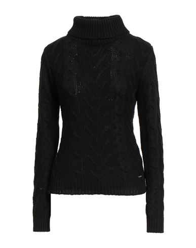 Guess Woman Turtleneck Black Size L Polyamide, Polyester, Wool