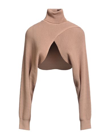 Kontatto Woman Turtleneck Camel Size Onesize Viscose, Polyester In Neutral
