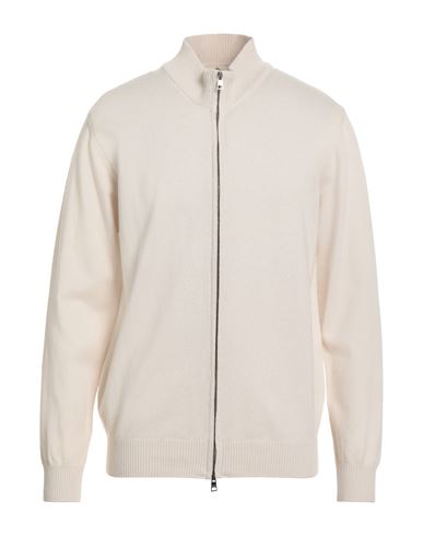 Luigi Borrelli Napoli Man Cardigan Off White Size 44 Virgin Wool, Silk, Cashmere In Neutral