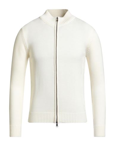 Luigi Borrelli Napoli Man Cardigan Cream Size 38 Wool In White
