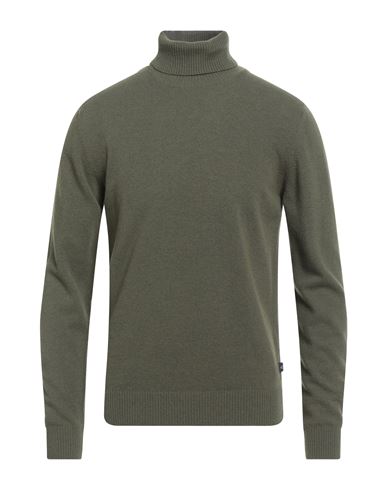 40weft Man Turtleneck Khaki Size Xl Wool, Nylon In Green