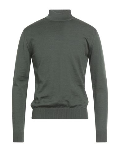 Luigi Borrelli Napoli Man Turtleneck Military Green Size L Wool In Green