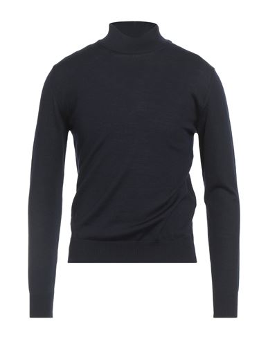 Luigi Borrelli Napoli Man Turtleneck Navy Size 38 Wool In Blue