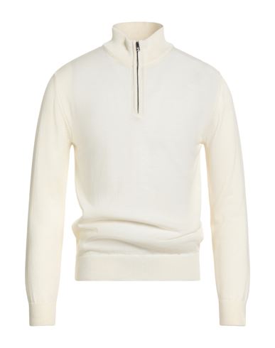 Luigi Borrelli Napoli Man Turtleneck Ivory Size 40 Wool In White