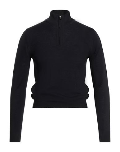 Luigi Borrelli Napoli Man Turtleneck Midnight Blue Size 36 Wool In Blue