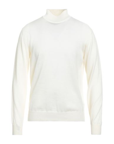 Luigi Borrelli Napoli Man Turtleneck Cream Size 42 Wool In White