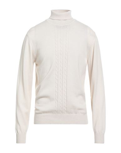 Luigi Borrelli Napoli Man Turtleneck Beige Size 44 Virgin Wool, Silk, Cashmere In White