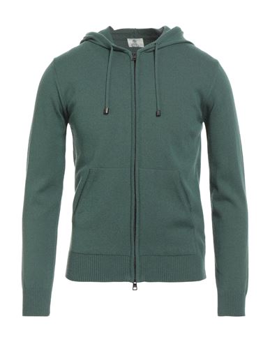 Luigi Borrelli Napoli Man Cardigan Green Size 44 Virgin Wool, Silk, Cashmere In Green