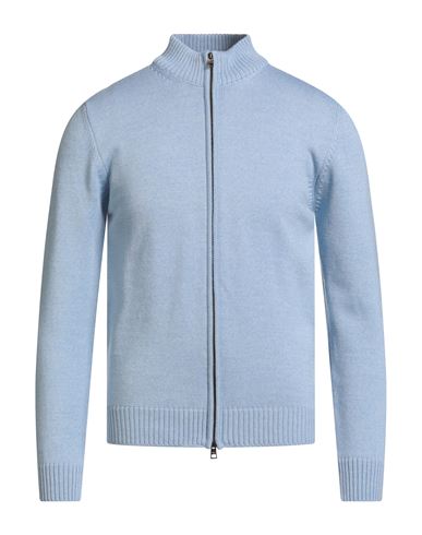 Luigi Borrelli Napoli Man Cardigan Light Blue Size 40 Wool In Blue