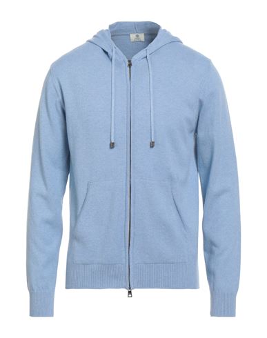 Luigi Borrelli Napoli Man Cardigan Light Blue Size 44 Virgin Wool, Silk, Cashmere In Blue