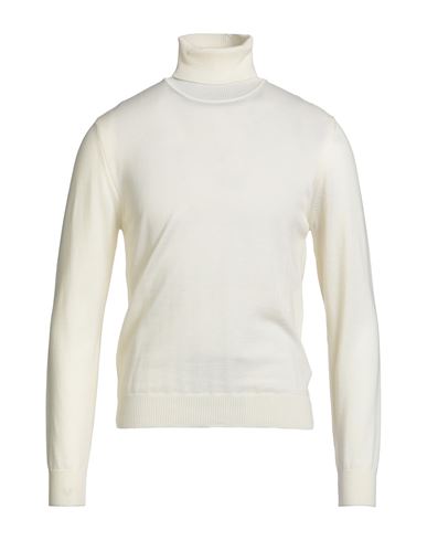 Luigi Borrelli Napoli Man Turtleneck Ivory Size L Wool In White