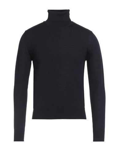Luigi Borrelli Napoli Man Turtleneck Midnight Blue Size 36 Wool In Black