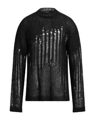 Ann Demeulemeester Man Turtleneck Black Size Xl Mohair Wool, Silk In Black