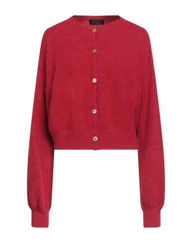 Angela Mele Milano Woman Cardigan Red Size Onesize Polyamide, Acrylic, Wool, Elastane