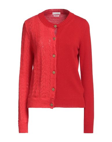 Ballantyne Woman Cardigan Red Size 6 Wool, Mohair Wool, Polyamide, Cashmere, Silk In Red