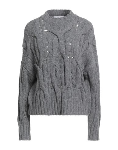 Antonelli Woman Turtleneck Grey Size Xs Wool, Cashmere, Metallic Fiber In Gray