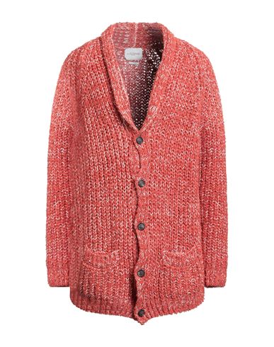 Ballantyne Man Cardigan Rust Size M Cotton, Polyamide In Red