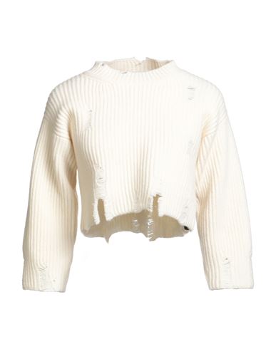 Ann Demeulemeester Woman Turtleneck Cream Size L Virgin Wool In White