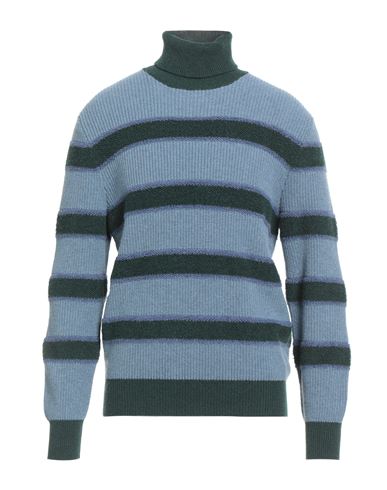 Malo Man Turtleneck Light Blue Size 42 Cashmere In Blue