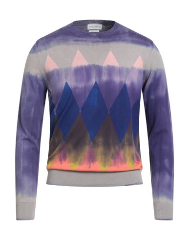 Ballantyne Man Sweater Dark Purple Size 44 Cotton, Cashmere In Multi
