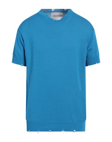 Amaranto Man Sweater Azure Size Xl Cotton In Blue