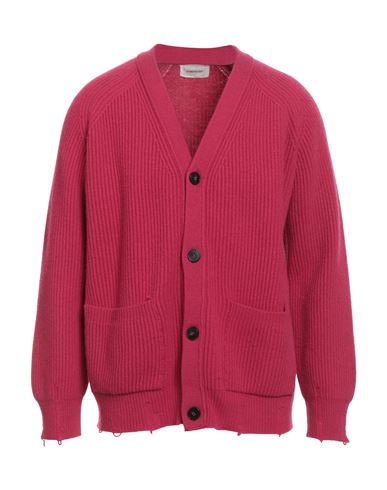 Atomofactory Man Cardigan Fuchsia Size L Wool, Cashmere In Pink