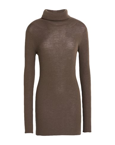 Rick Owens Woman Turtleneck Khaki Size S Virgin Wool In Brown
