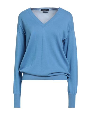 Ballantyne Woman Sweater Light Blue Size 8 Cotton In Blue