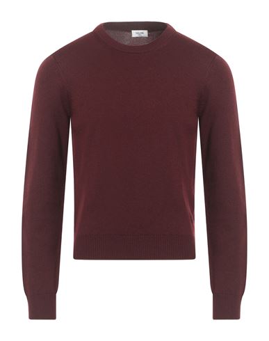 Celine Man Sweater Burgundy Size M Cashmere In Red
