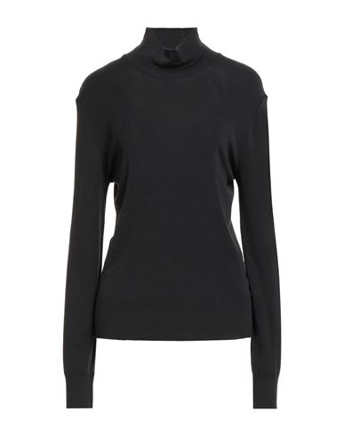 Lemaire Woman Turtleneck Black Size M Wool In Black