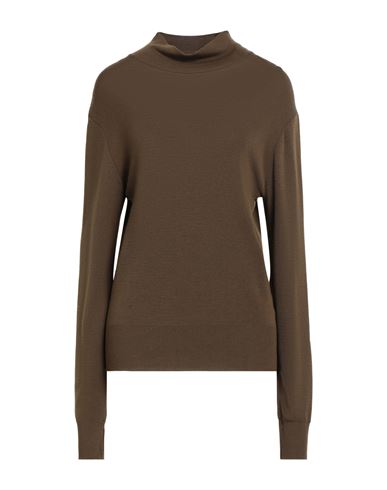 Lemaire Woman Turtleneck Military Green Size M Wool In Green