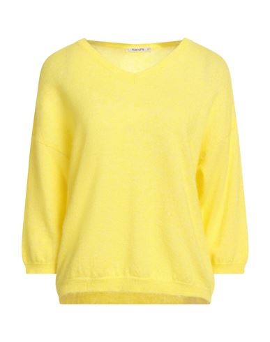 Kangra Cashmere Kangra Woman Sweater Yellow Size 6 Alpaca Wool, Cotton In Yellow