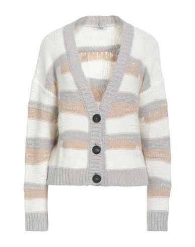 Peserico Woman Cardigan Cream Size 12 Virgin Wool, Silk, Cashmere