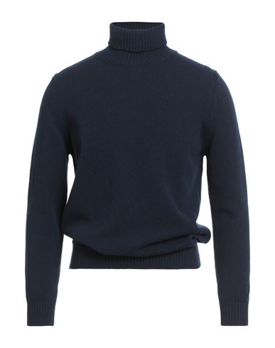 H953 Man Turtleneck Midnight Blue Size 44 Merino Wool, Cashmere In Blue