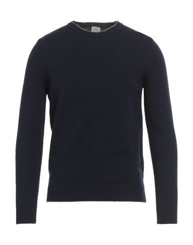 H953 Man Sweater Midnight Blue Size 38 Merino Wool In Blue
