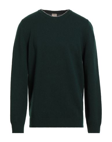 H953 Man Sweater Dark Green Size 46 Merino Wool In Green