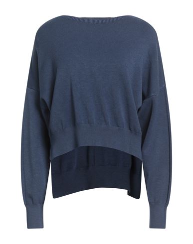 Siste's Woman Sweater Slate Blue Size S Viscose, Pbt - Polybutylene Terephthalate, Nylon In Blue
