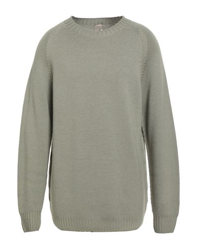 H953 Man Sweater Sage Green Size 44 Merino Wool In Green