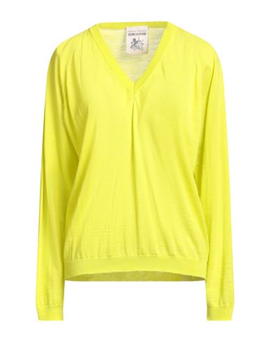 Semicouture Woman Sweater Lime Green Size M Virgin Wool In Yellow