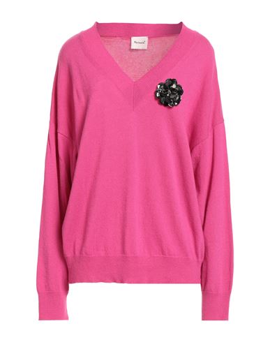 Mariuccia Woman Sweater Fuchsia Size L Viscose, Wool, Polyamide, Cashmere In Pink