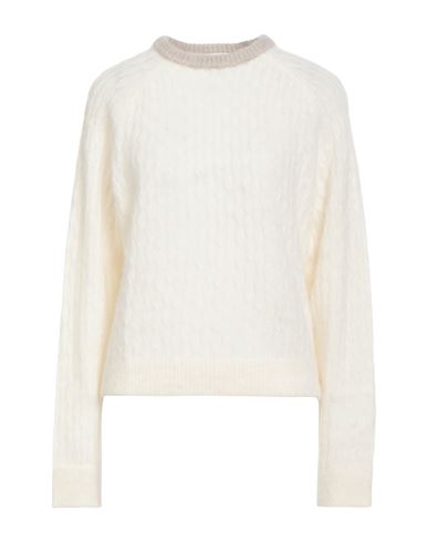 Semicouture Woman Sweater Ivory Size M Alpaca Wool, Polyamide, Virgin Wool