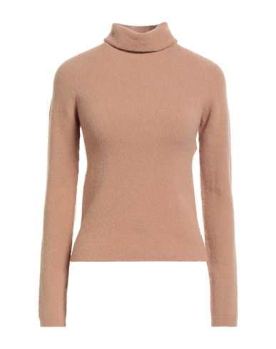 Semicouture Woman Turtleneck Camel Size L Virgin Wool, Polyamide, Cashmere, Elastane In Brown