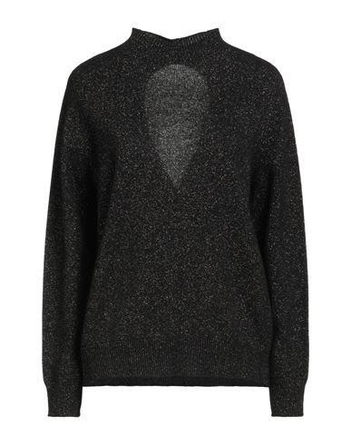 Twinset Woman Sweater Black Size M Wool, Cashmere, Metallic Polyester