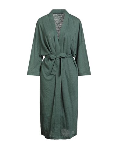 Majestic Filatures Woman Overcoat & Trench Coat Green Size 1 Linen, Elastane