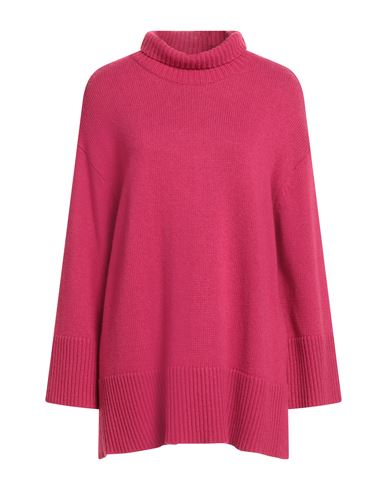 Soallure Woman Turtleneck Fuchsia Size S Viscose, Wool, Polyamide, Cashmere In Red
