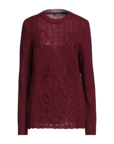 Alberta Ferretti Woman Sweater Garnet Size 10 Mohair Wool, Polyamide, Virgin Wool