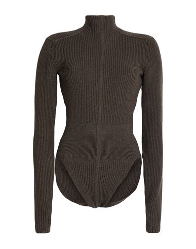 Rick Owens Woman Playsuit Khaki Size S Cashmere, Wool In Sand